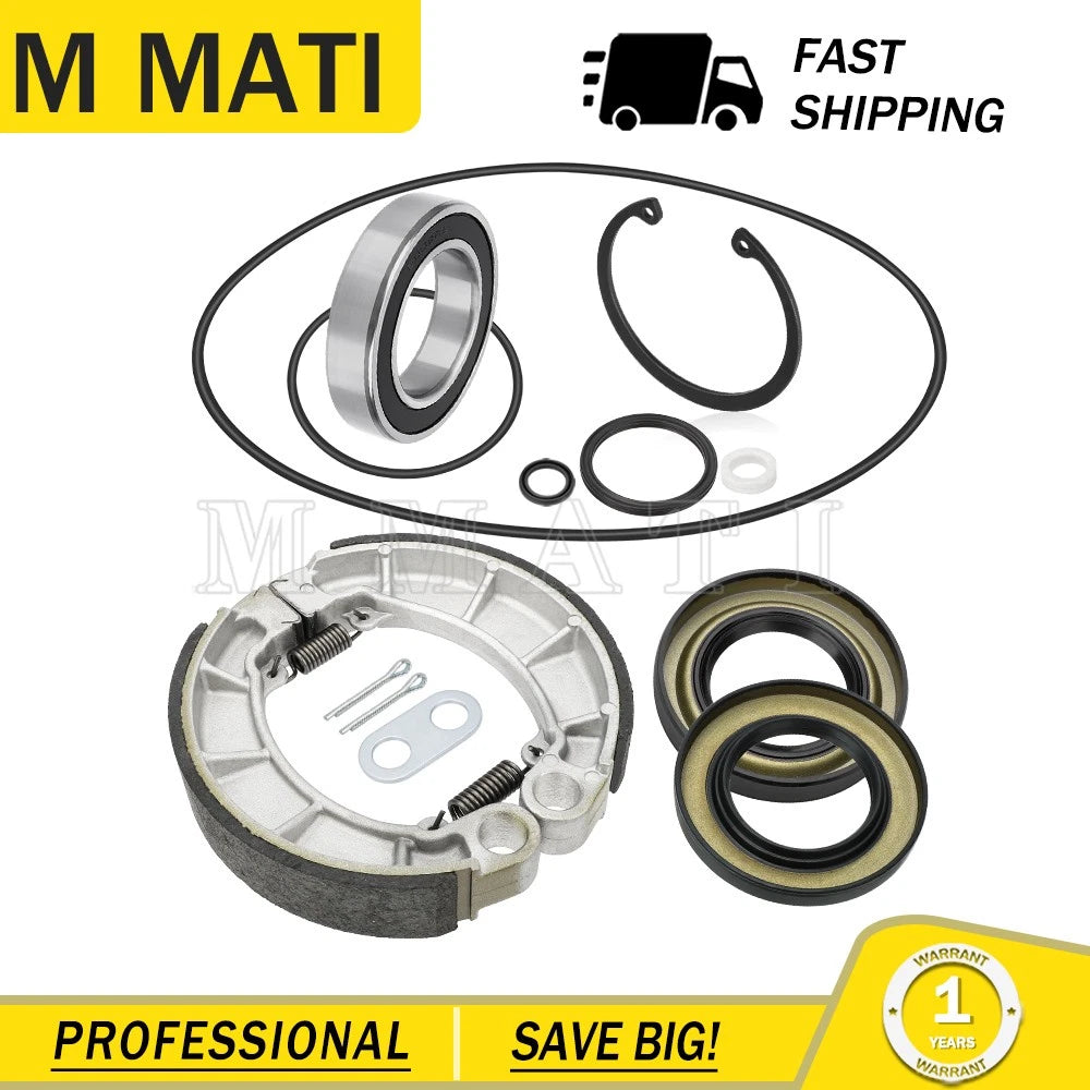 Rear Brake Drum Bearing Seals Shoes Kit for Honda Rancher 420 TRX420 (2007–2013)