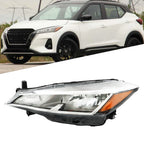 Driver Side Front Headlight for Nissan Kicks (2021–2023) Chrome Halogen