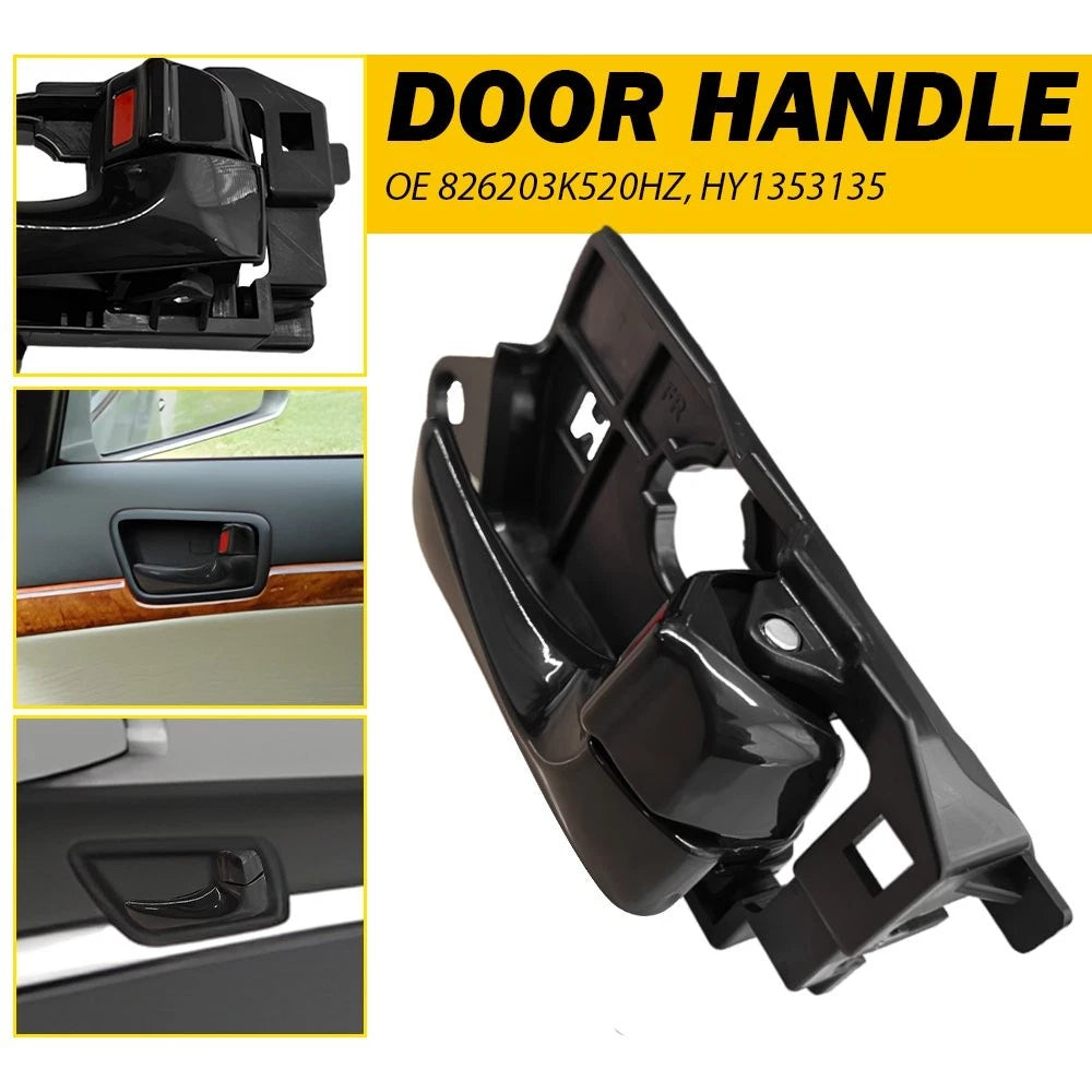 Interior Door Handle for Hyundai Sonata (2008–2010) - Front Passenger, Black Plastic