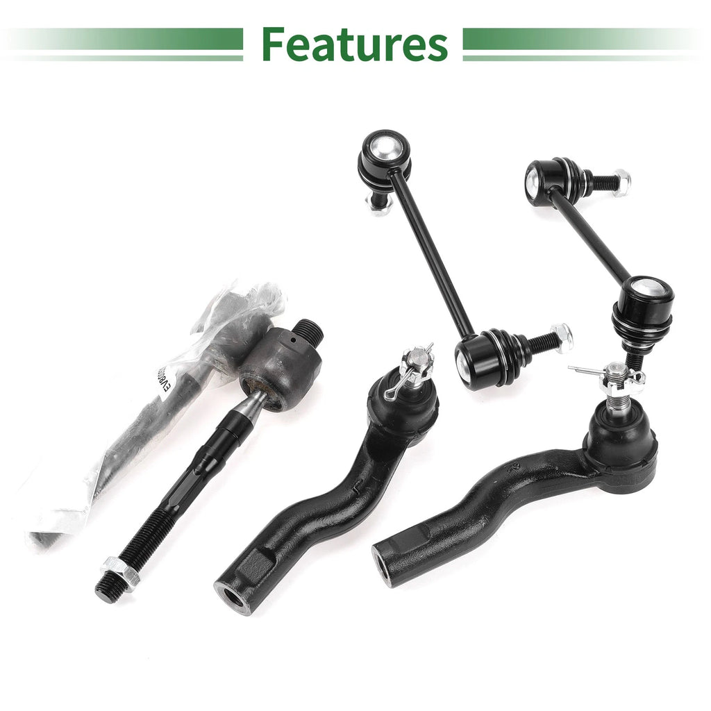 6pcs Front Suspension Kit Tie Rod End Sway Bar Link for Mercury Milan (2006–2009)