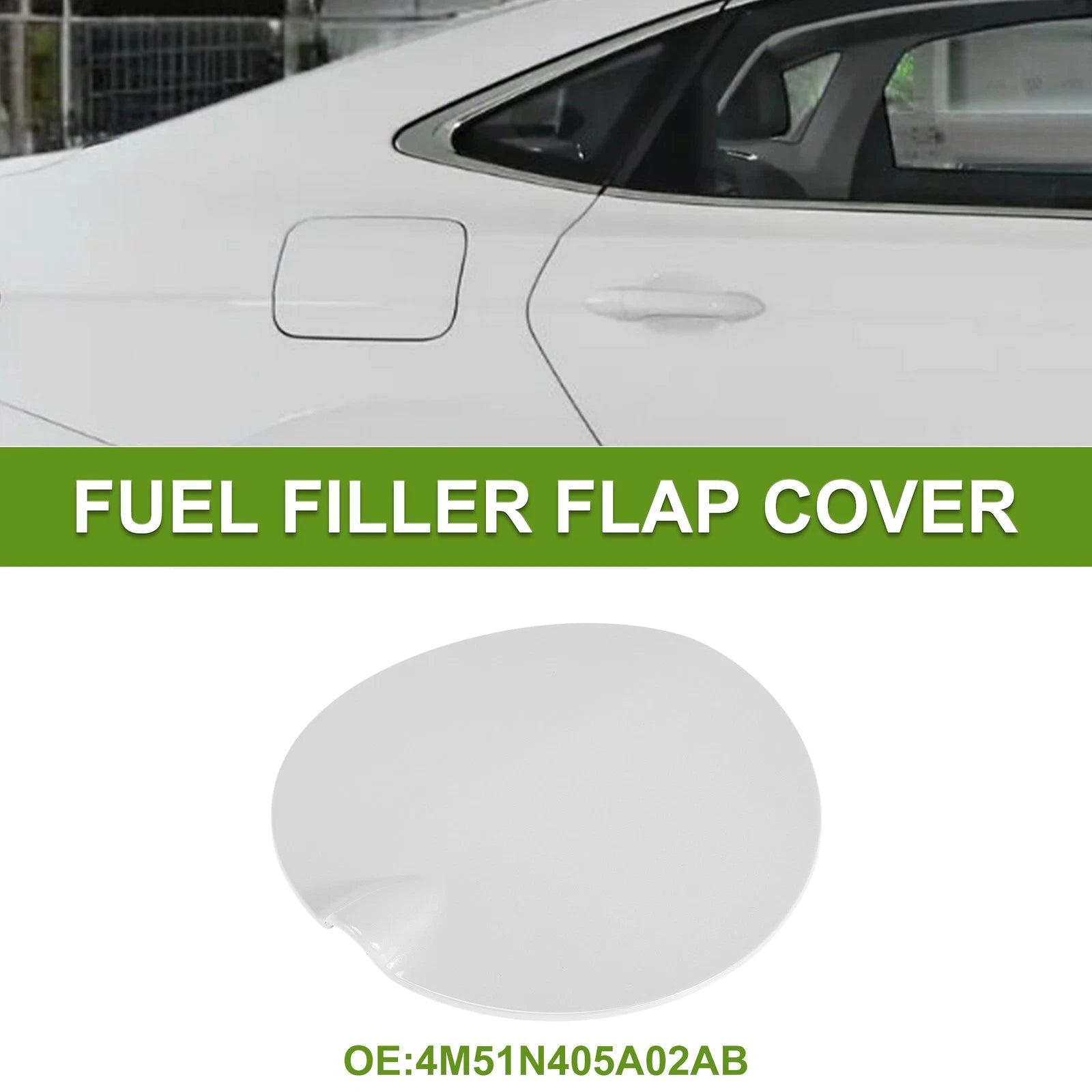Fuel Tank Door Cap for Ford Focus (2007–2011) - Fuel Filler Flap Cover White