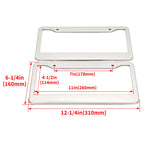 2X Chrome Stainless Steel License Plate Frame Tag Cover with Screws