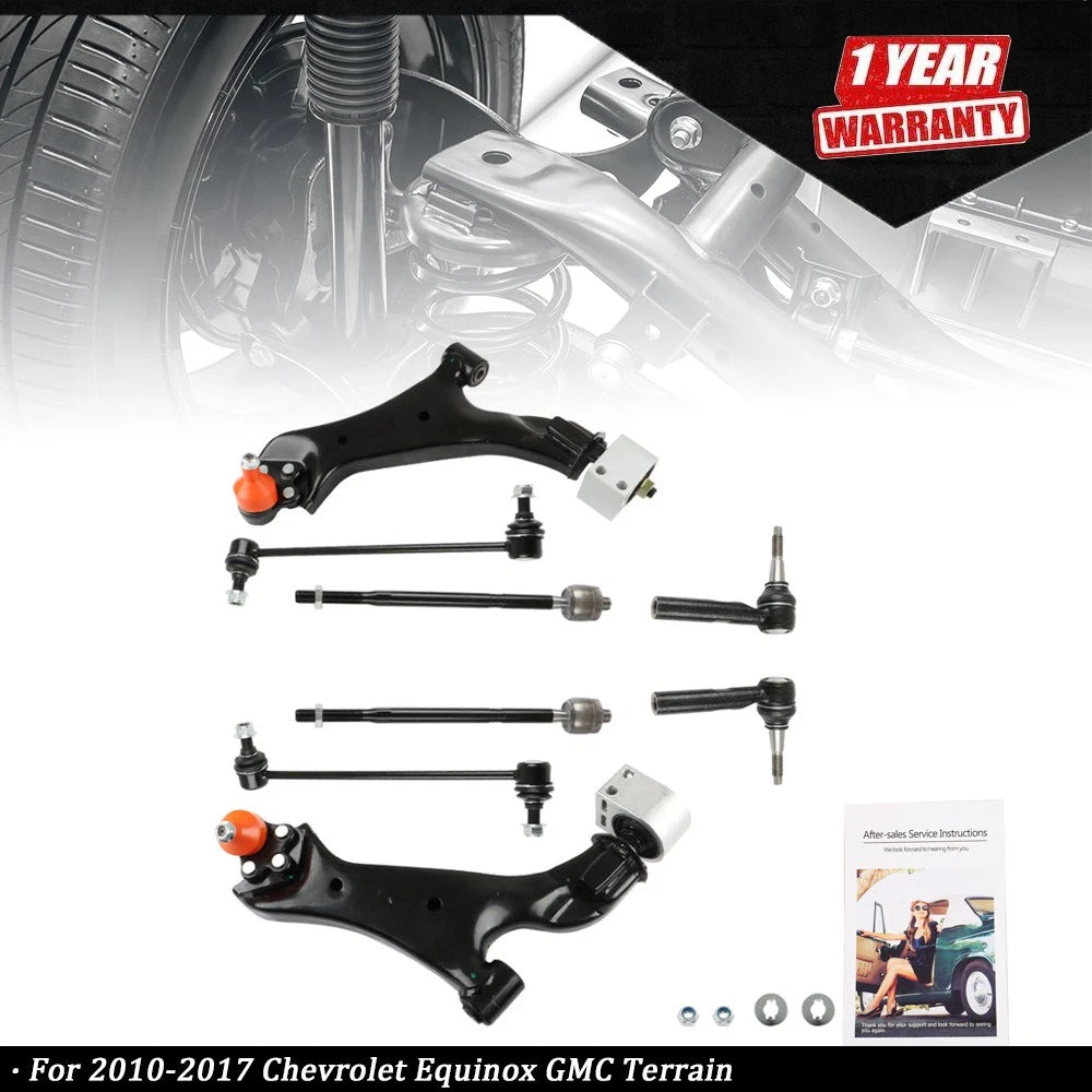 Set of 8 Lower Control Arms with Ball Joints for Equinox (2010–2017)