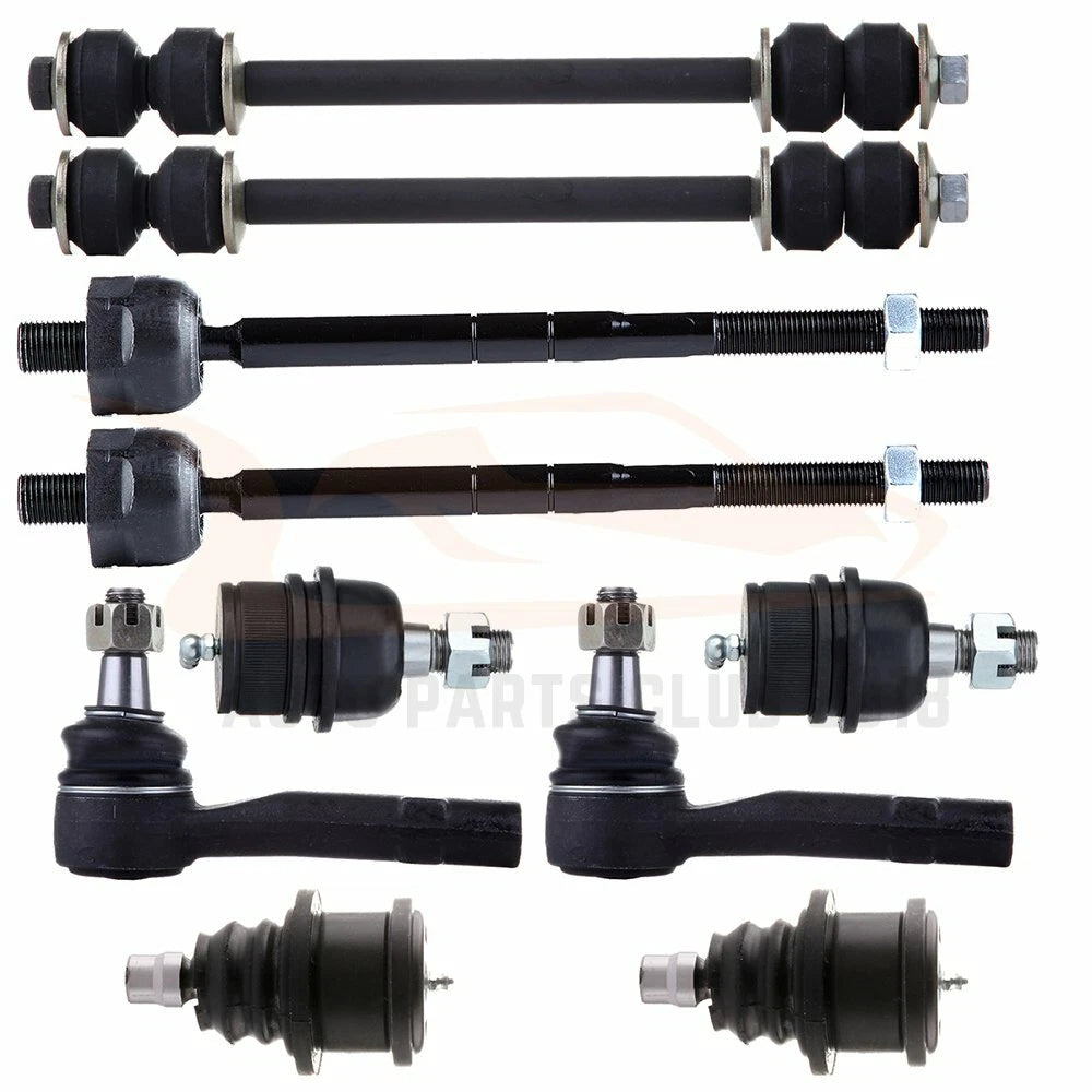 Set of 10 Front Ball Joints Tie Rods Sway Bars for Ford Ranger (RWD & 4WD)