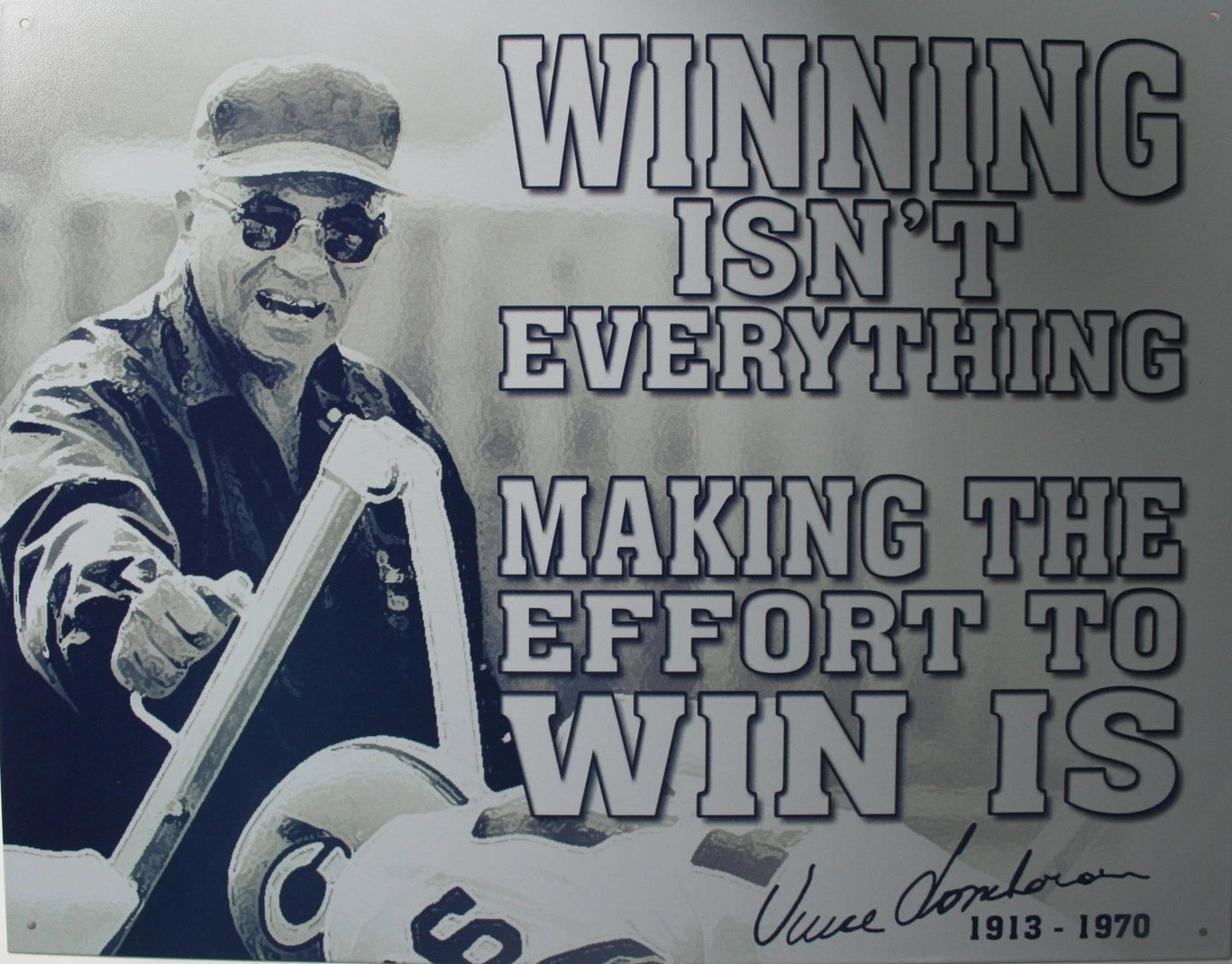 Tin Metal Sign for Vince Lombardi NFL Poster (1961)