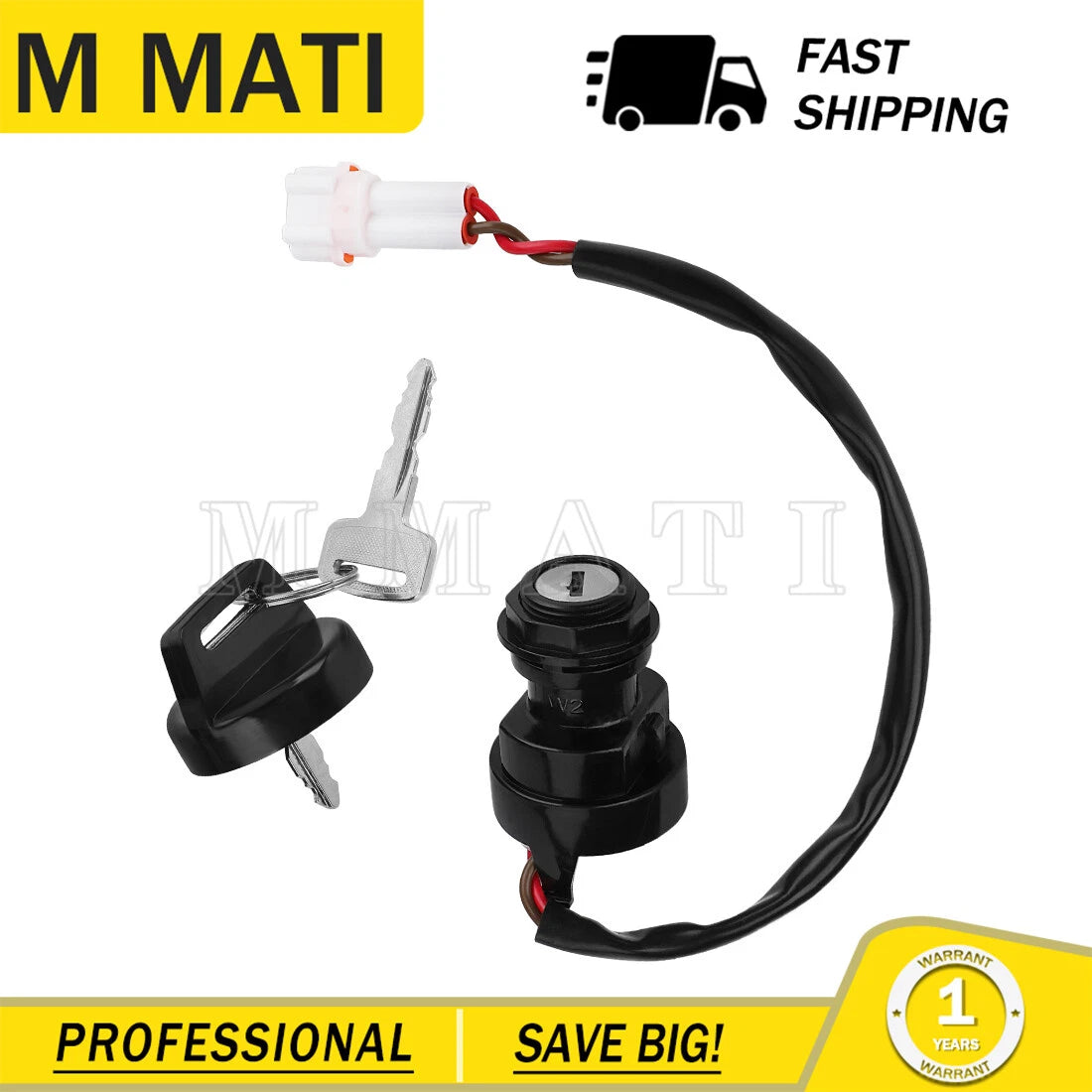 Ignition Key Switch for Yamaha Bruin 350 YFM350 (2004–2006) 5LP-82510-00-00