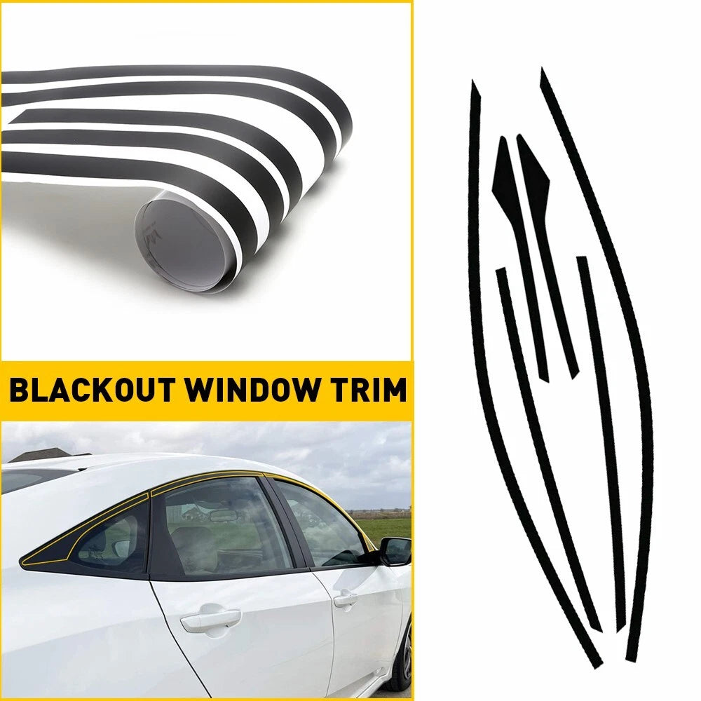 Chrome Delete Blackout Window Trim for Honda Civic Sedan (2016–2021)