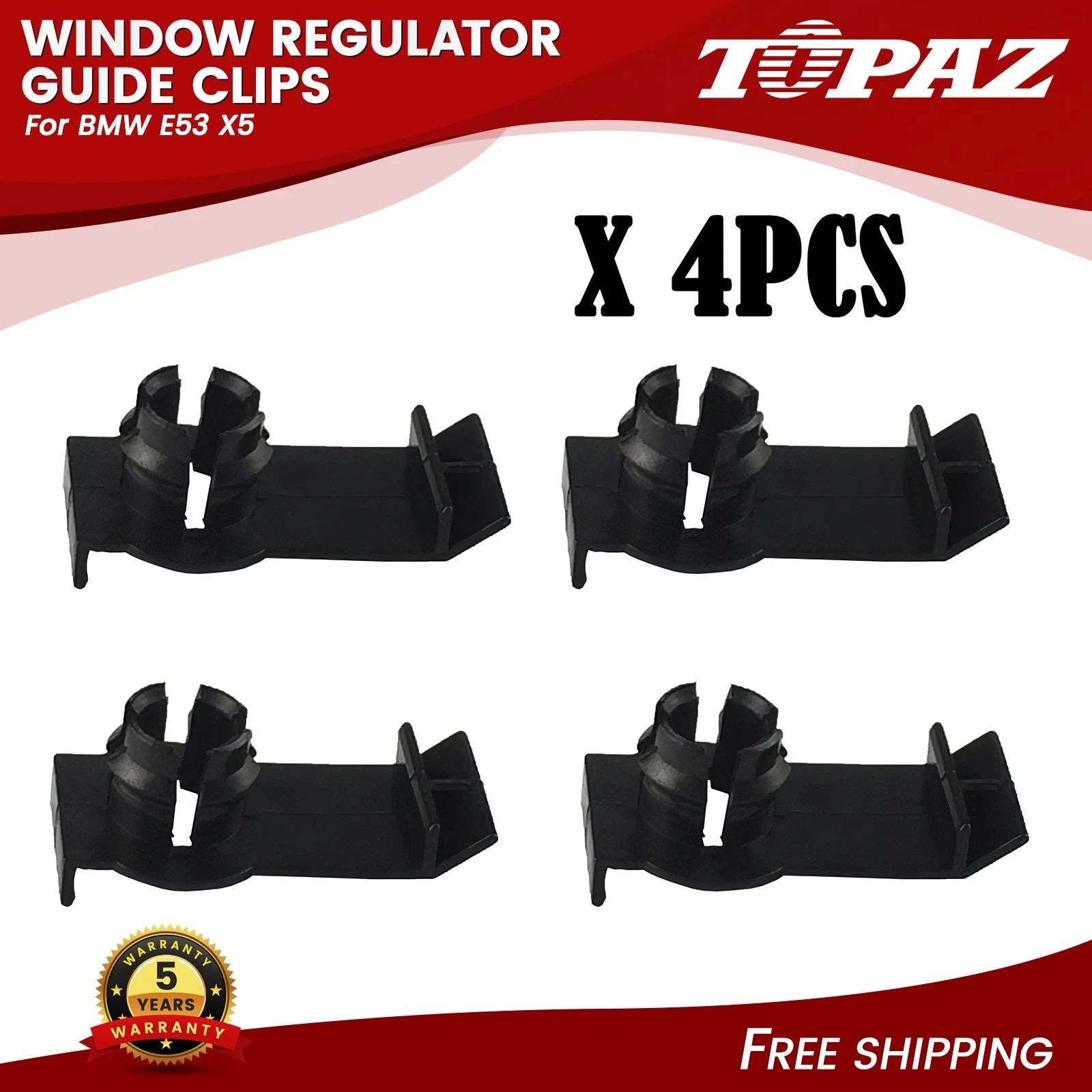 Set of 4 Window Regulator Guide Clips for BMW X5 (2000–2006)