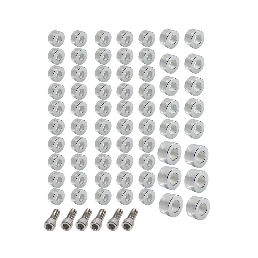 66X Chrome Engine Bolt Topper Caps for Harley Touring Road Street Glide (2009-2023)