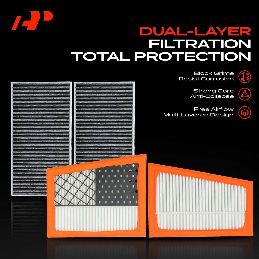 2X Engine & Active Carbon Cabin Air Filter for Mercedes-Benz ML320 (2000-2005)