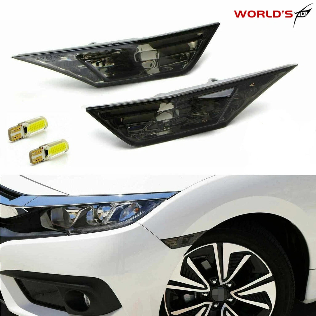 Smoked Side Marker Lamp Turn Signal Light LED for Honda Civic (2016–2021)