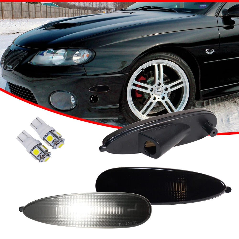 Smoked White LED Front Bumper Side Marker Lights for Pontiac GTO (2004–2006)
