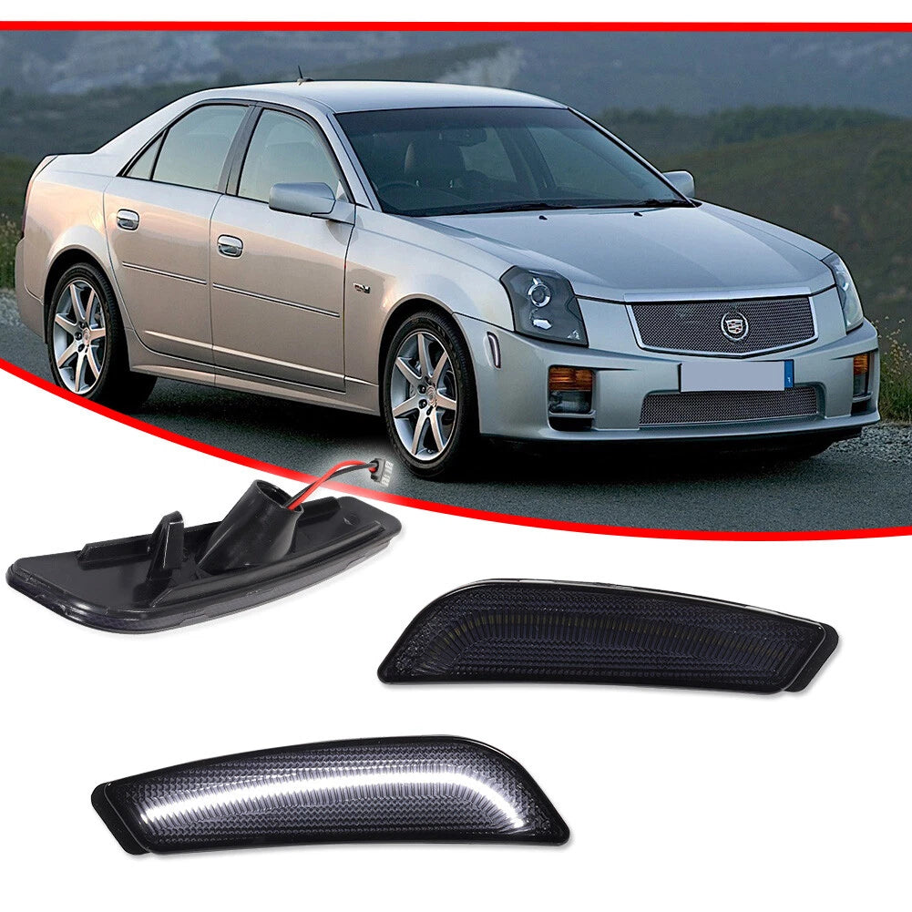 Smoke Lens LED Side Marker Lights for Cadillac CTS CTS-V (2003–2007)