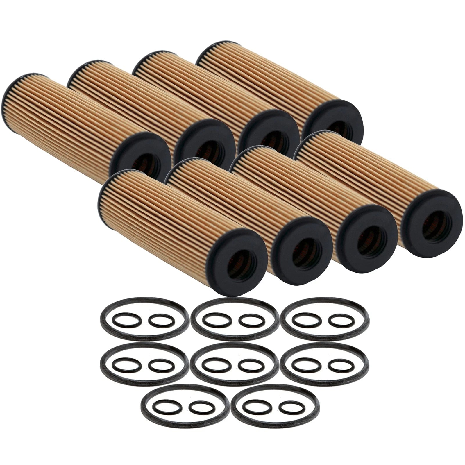 Set of 8 Engine Oil Filters for Mercedes-Benz W204 C204 R172 (1.8L L4)