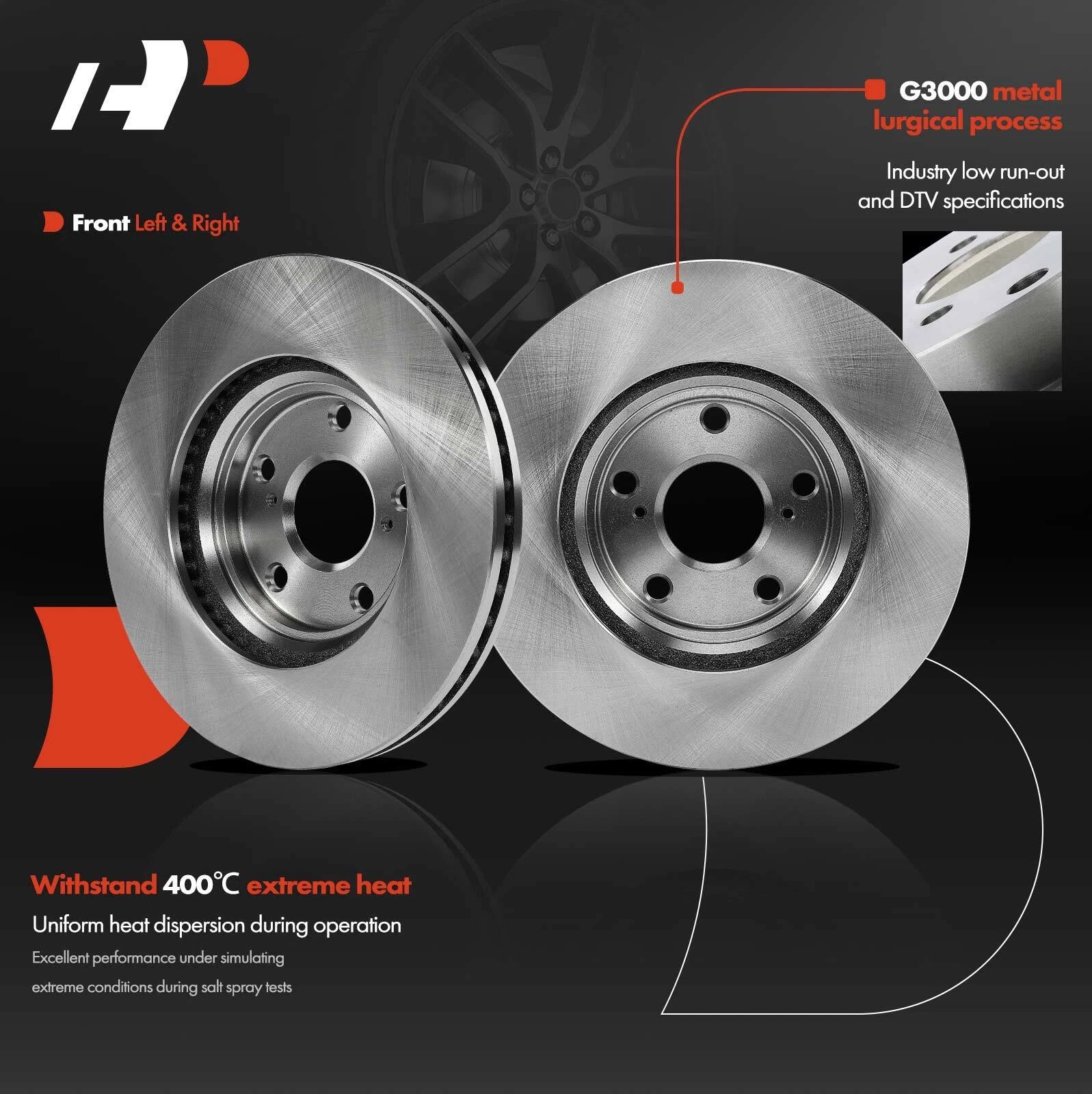 Front Disc Brake Rotors and Ceramic Pads for Lexus RX 300 (1999–2001)