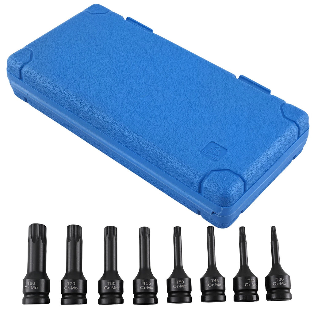 8pc 1/2'' Impact Socket Set T30-T80 for Mechanic Tool (CR-MO)