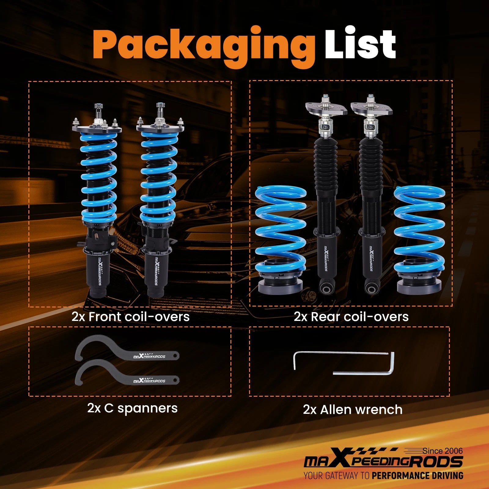 Coilovers Lowering Kit for Infiniti FX50 V8 AWD (2009–2013)