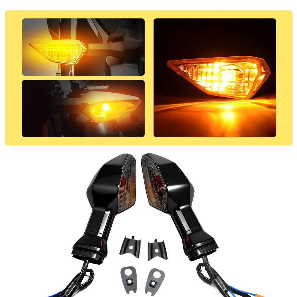 2X Amber Turn Signal Indicator Lights for Kawasaki Z125 Z125PRO Z250 (2017–2020)
