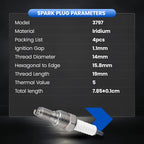 Set of 4 Iridium Spark Plugs 3797 for Honda Silver Wing 600 (2001–2009)