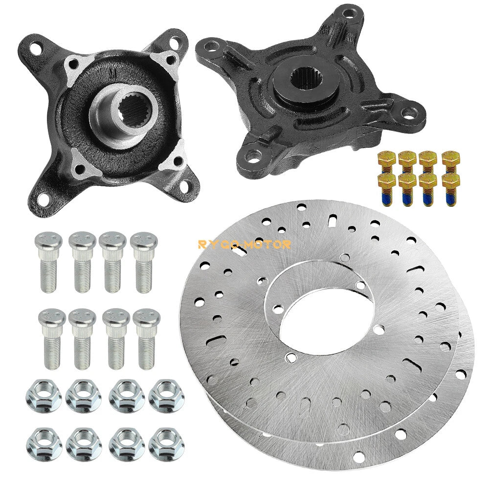2X Front Wheel Hub Brake Rotor & Studs for Polaris Ranger (2000–2020)