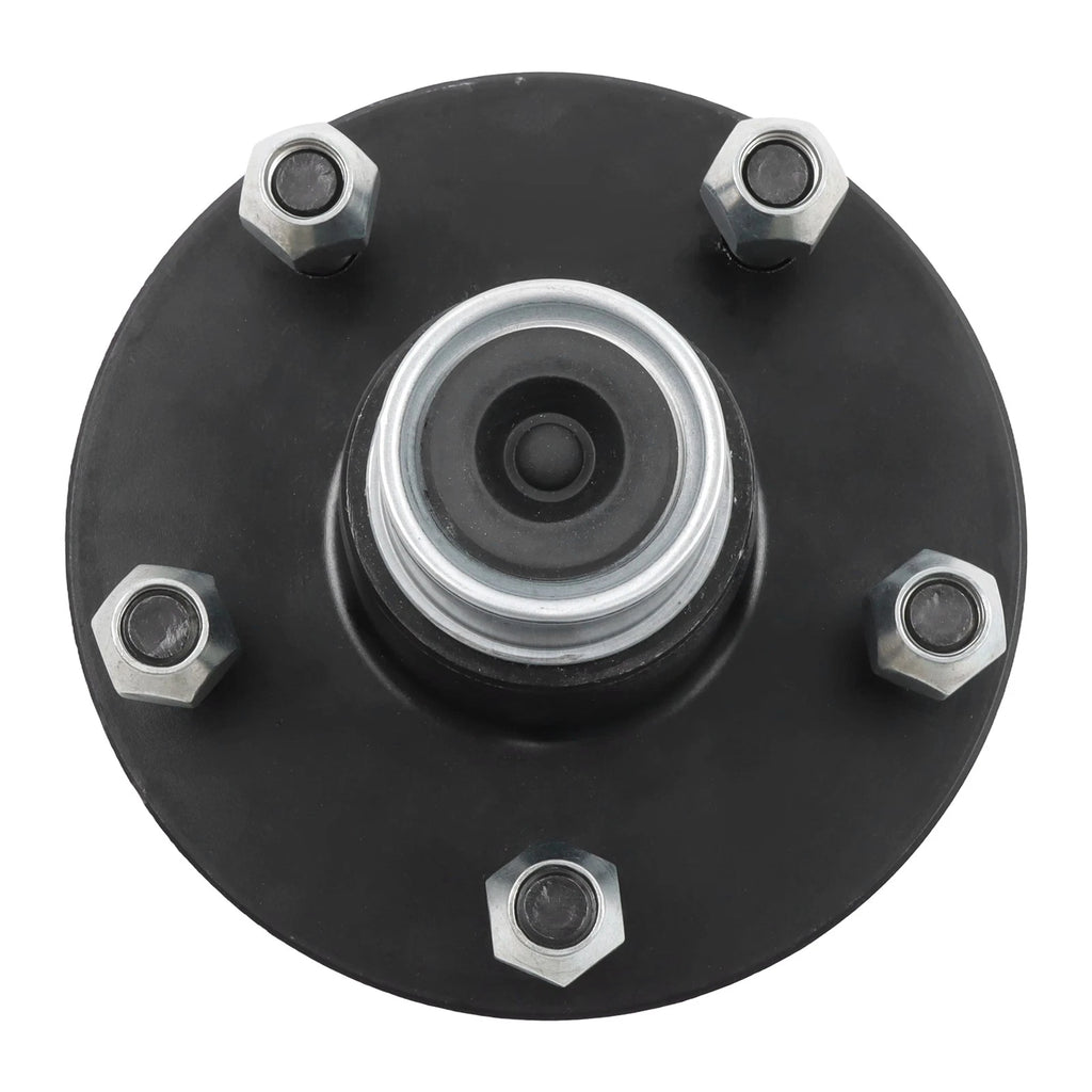 Set of 4 Spindle Trailer Hub Kit 5 on 5" Round (Pre-assembled, Pre-lubricated)
