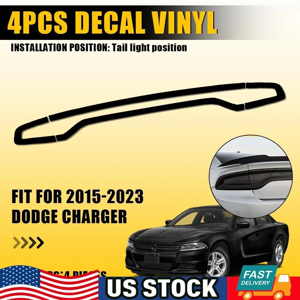 Tail Light Cutout Tint Overlays for Dodge Charger (2015–2023) - Smoke