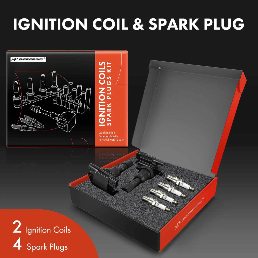 2X Ignition Coil & 4X Iridium Spark Plug for Mitsubishi Lancer (2004-2005)