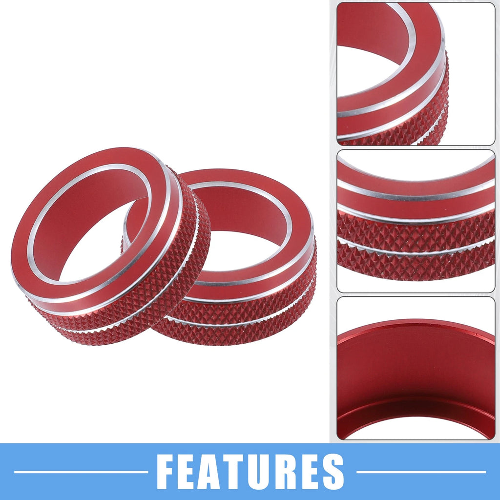 Set of 2 AC Control Switch Knob Cover Trim for Toyota Corolla (2020–2022) Red