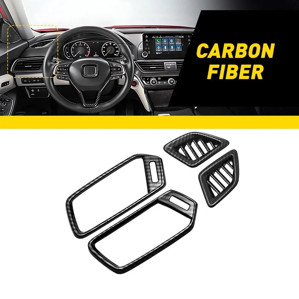Carbon Fiber Air Vent Outlet Cover Trim for Honda Accord (2018–2022)