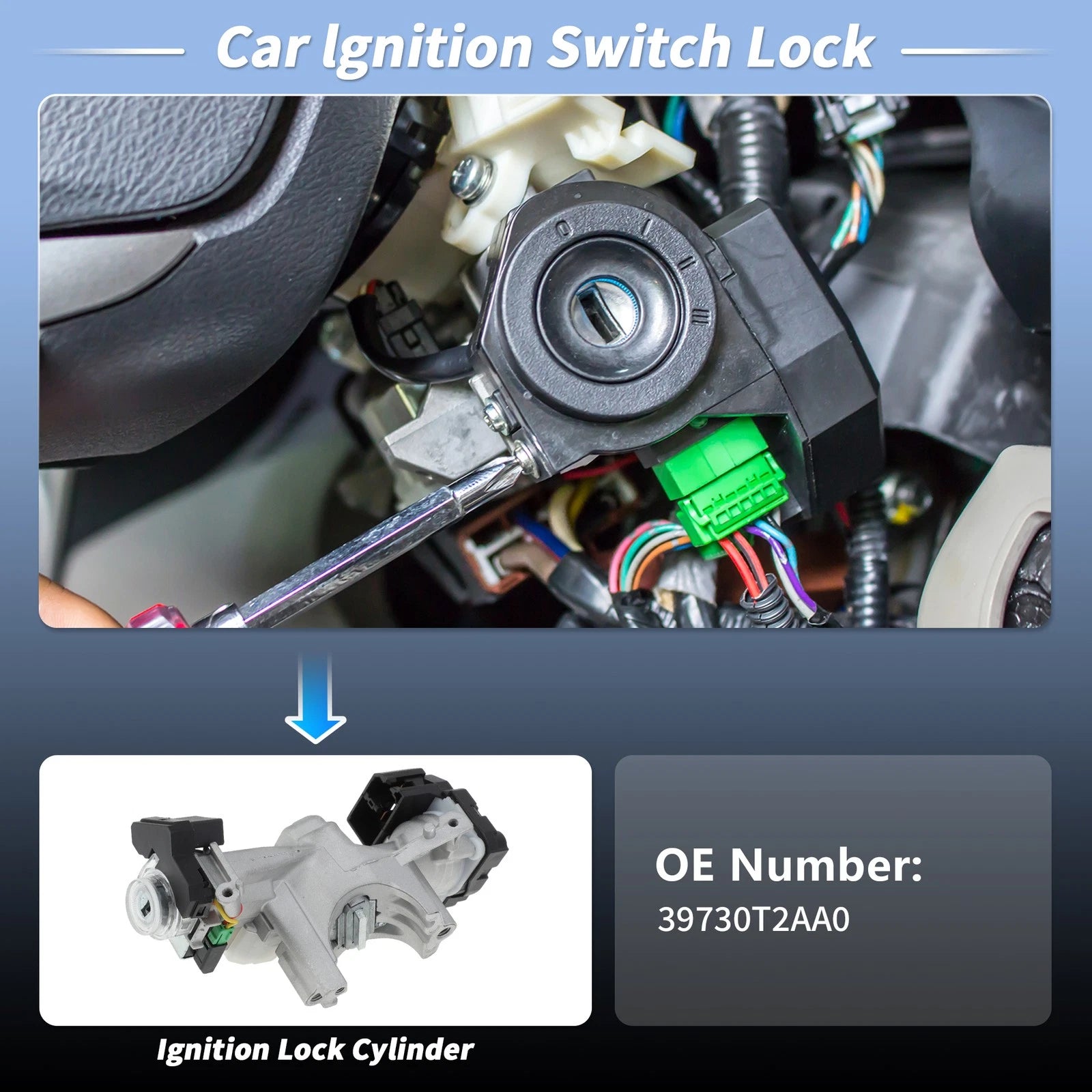 Ignition Lock Cylinder W/ 2 Key for Honda Accord L4 2.0L (2014–2017)