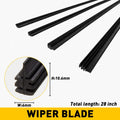 Set of 4 Frameless Rubber Windshield Wiper Blade Refills 28in