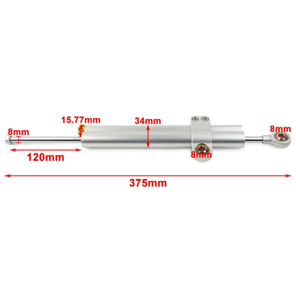Steering Damper for Universal Applications (373mm, Reversed)