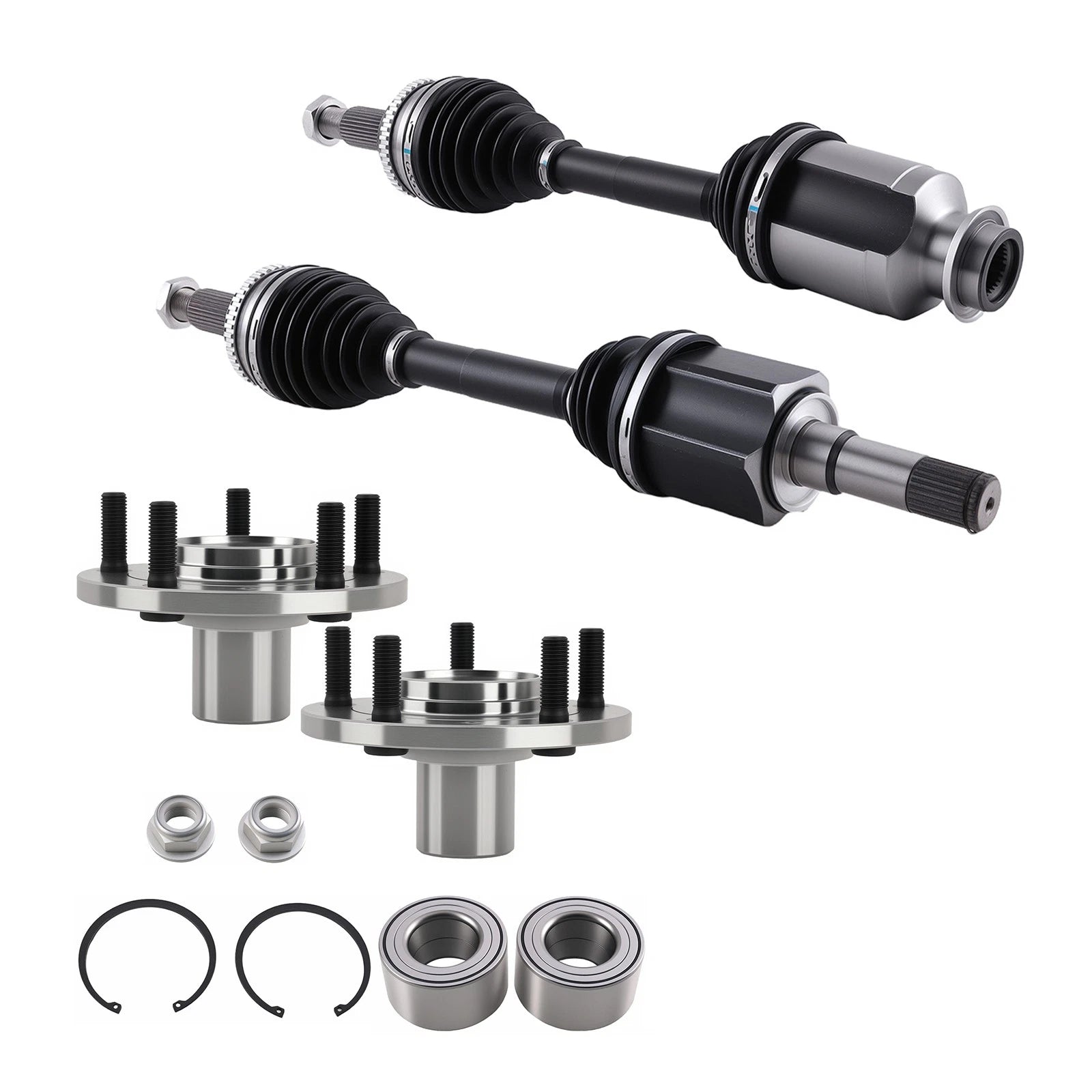 Front Wheel Bearing Hub & CV Axle Shaft for Ford Edge Lincoln MKX (2007–2010)