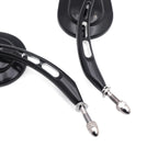 Black Big Side Mirrors 8mm for Harley Dyna Super Glide Convertible (2005–2017)