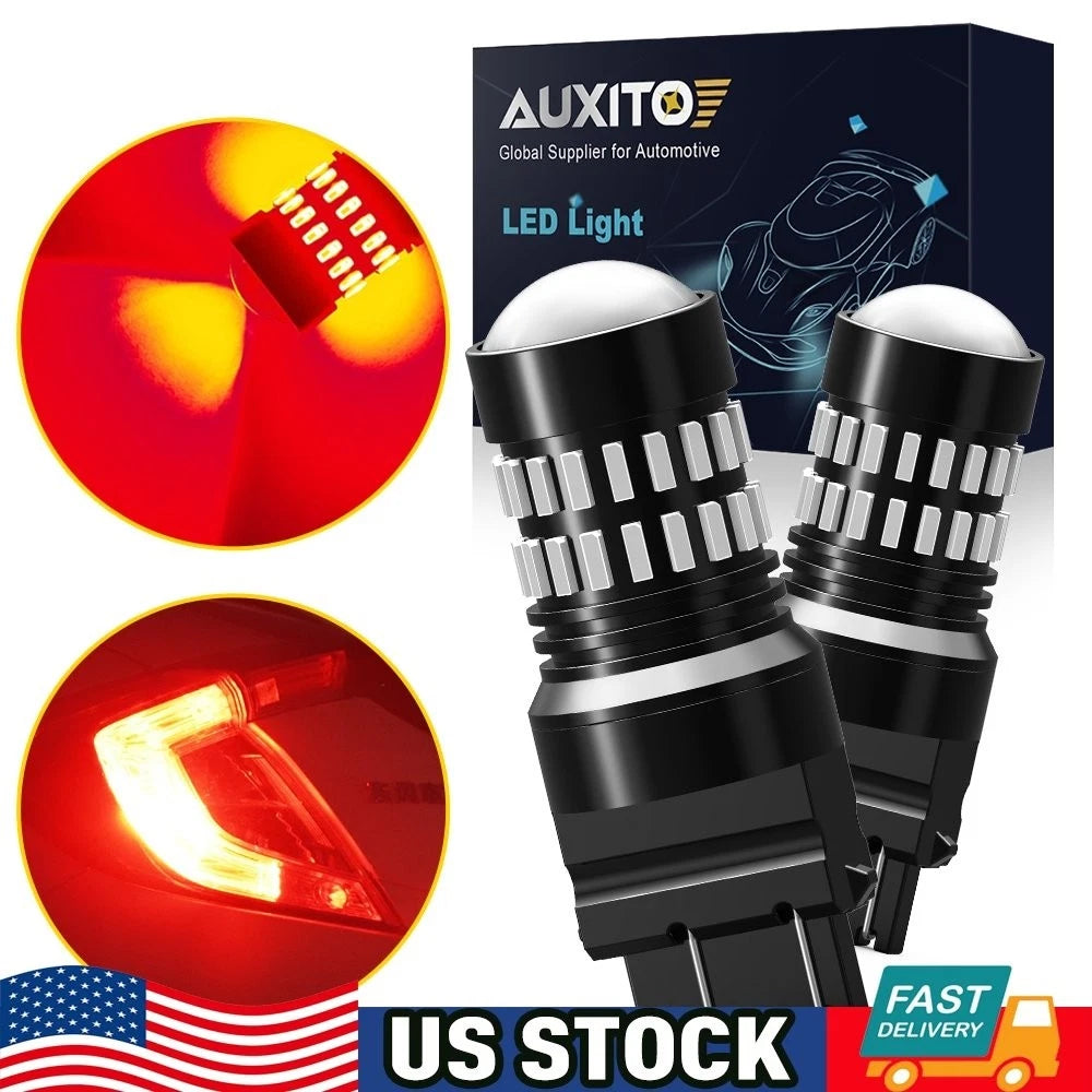 2X AUXITO 3157R 3057 4057 Red LED Turn Signal Brake Tail Light Bulb