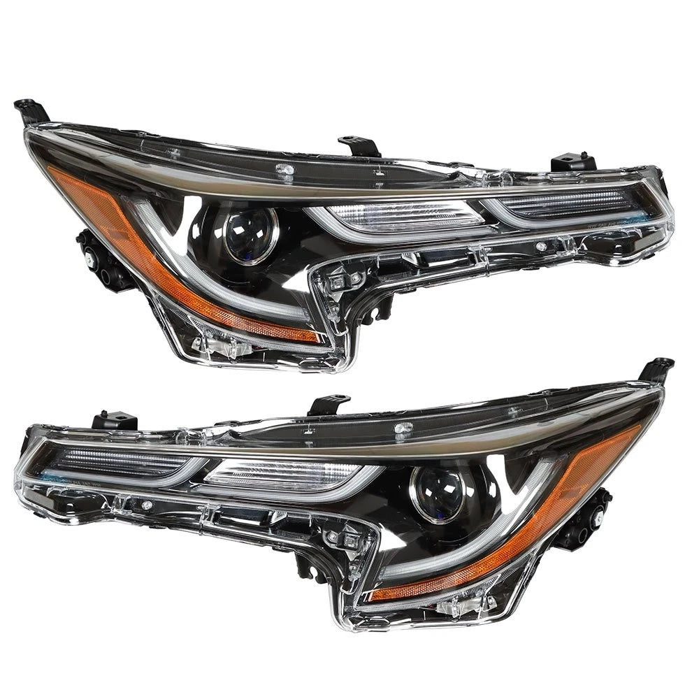 Replacement Headlight Set for Toyota Corolla (2020-2021) Black Halogen Clear