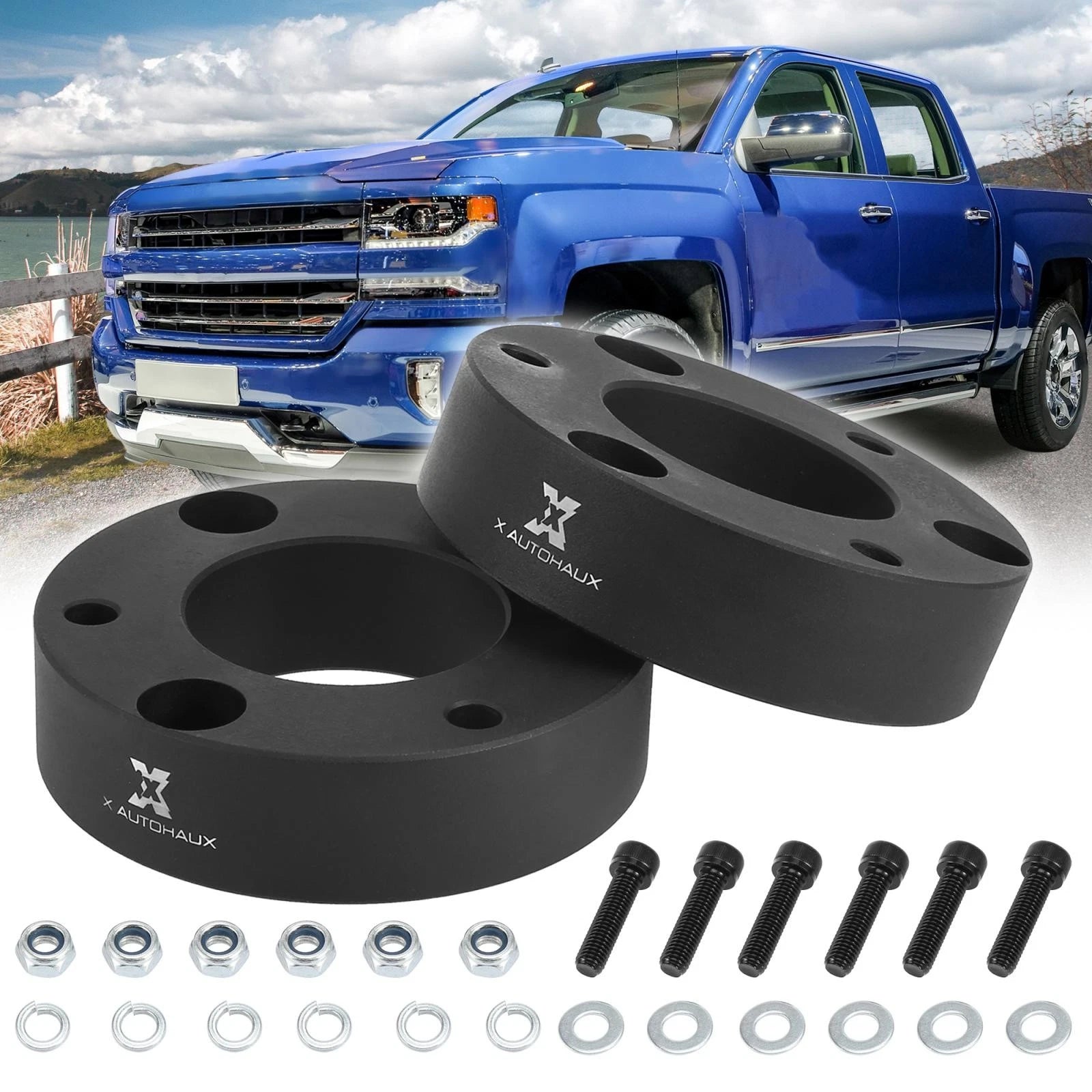 2.5 Inch Front Leveling Lift Spacers Kit for Silverado GMC 1500 4WD (2007–2017)