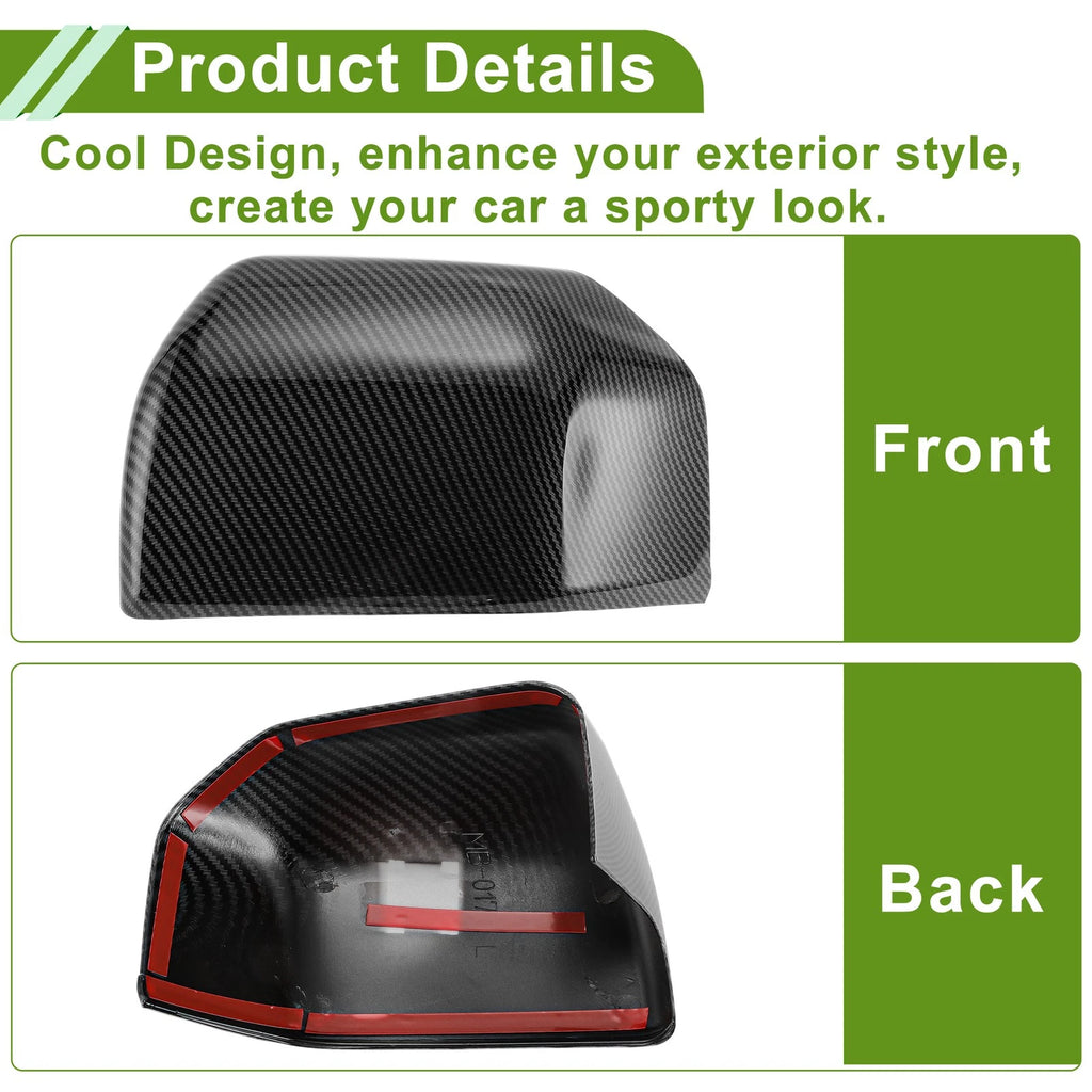 2X Side Mirror Cover Caps for Ford F150 (2015–2020) Black