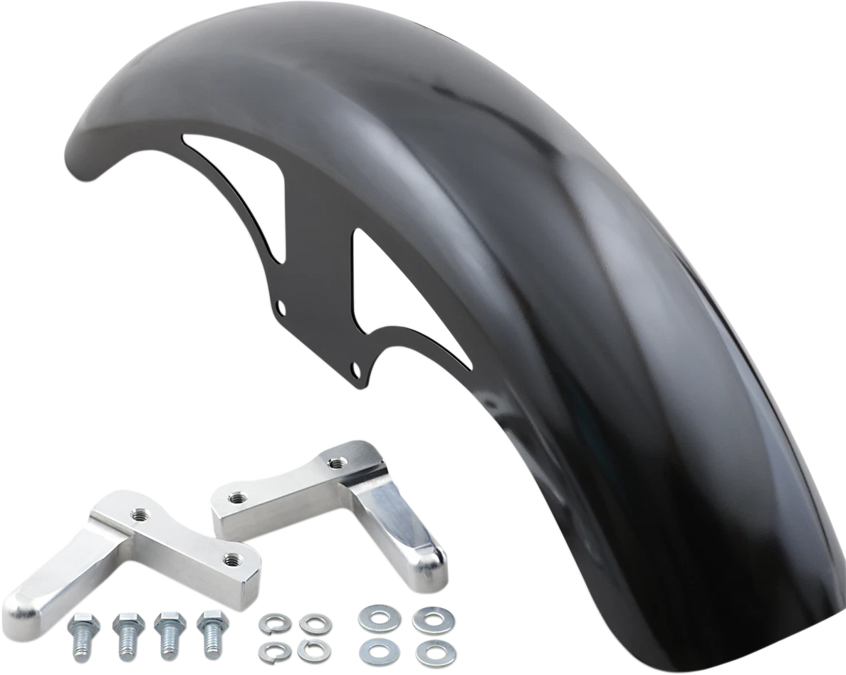 Klock Werks P-Tom Front Fender for HD Softail (2018–2023) - Black - 19" KWF-02-0493