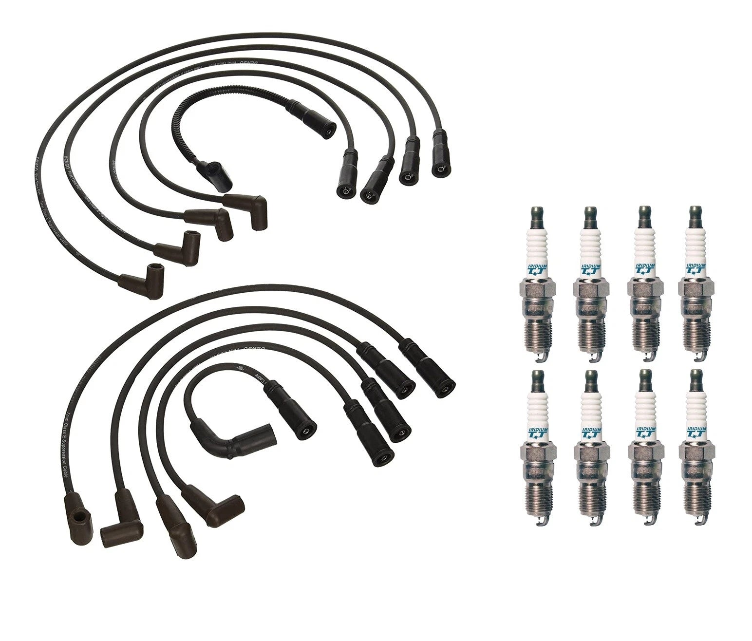 Denso 7mm Wire Set & 8 Iridium TT Spark Plugs for Chevy Pontiac 5.7L V8