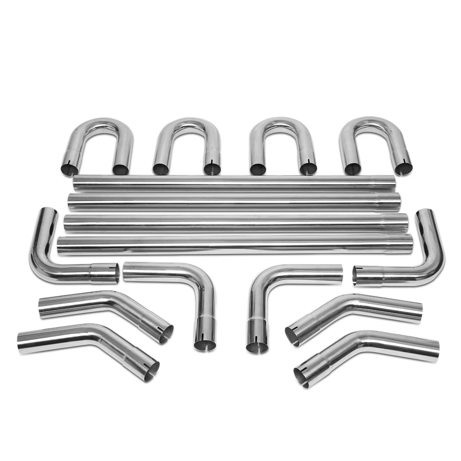 16pcs 2.25" OD Stainless Exhaust Tubing Mandrel U-Bends for Custom Builds