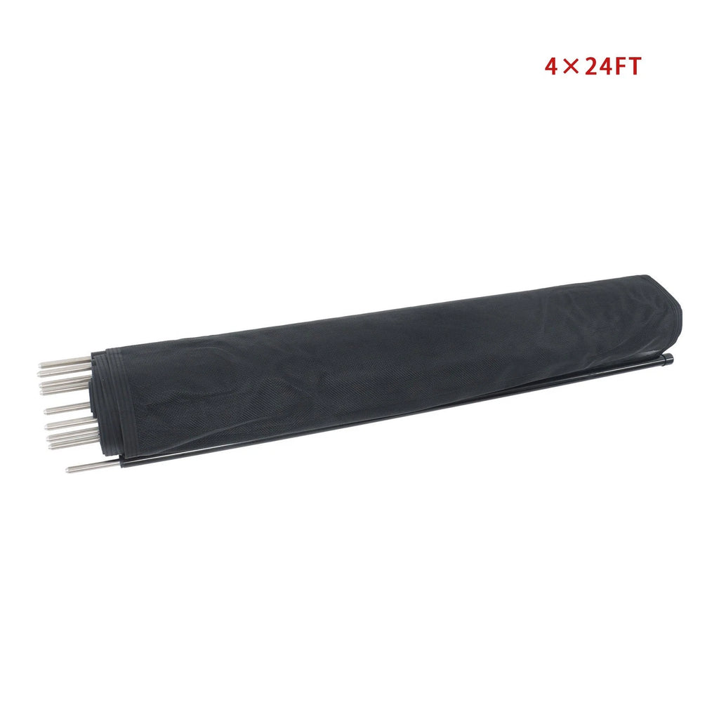 4X 24 FT Removable Black Swimming Pool Fence for Inground Pools