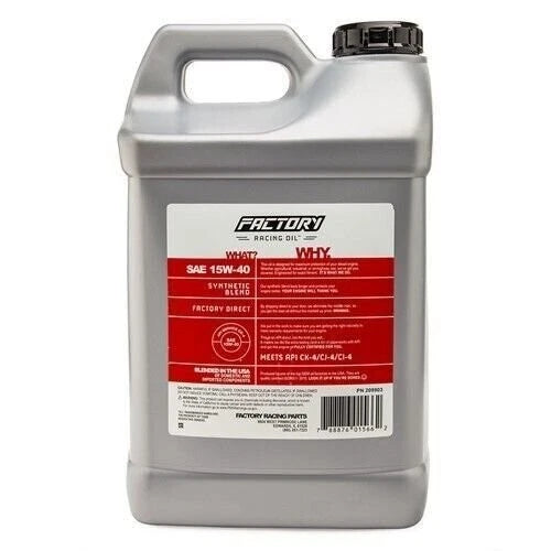 5 Gallon Factory Racing Oil SAE 15W-40 Synthetic Blend Diesel API CK-4