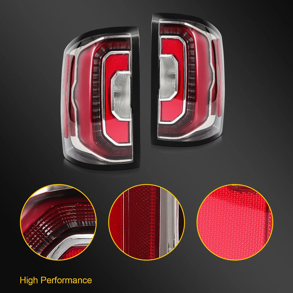 2Pcs LED Tail Lights for GMC Sierra 1500 (2016–2018)