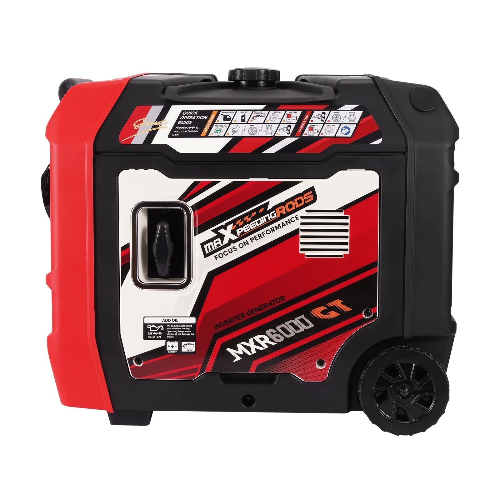6KW Portable Generator with Telescopic Handle 120V/240V Dual Voltage