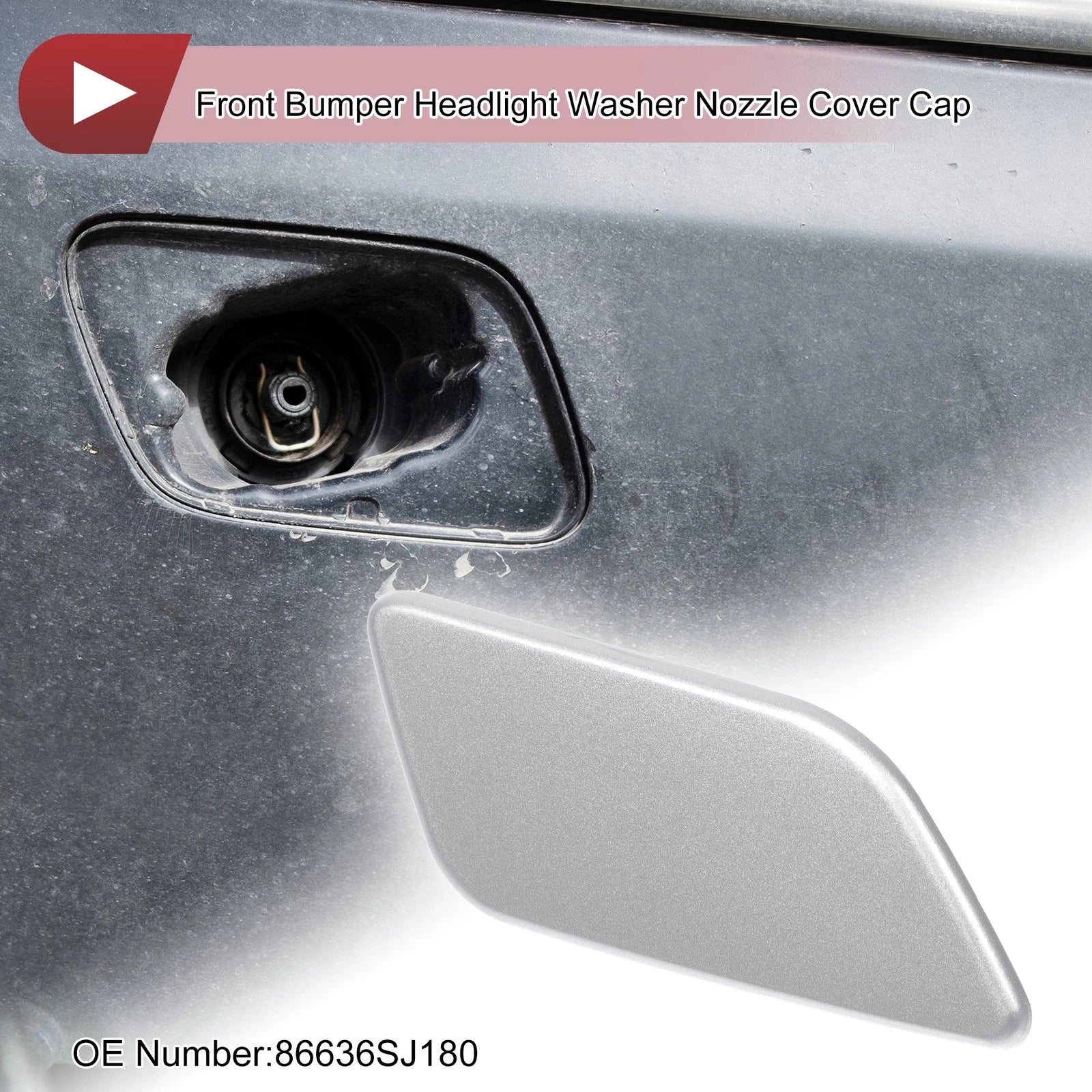 Front Right Washer Nozzle Cover Cap for Subaru Forester (2022–2024) Silver Tone