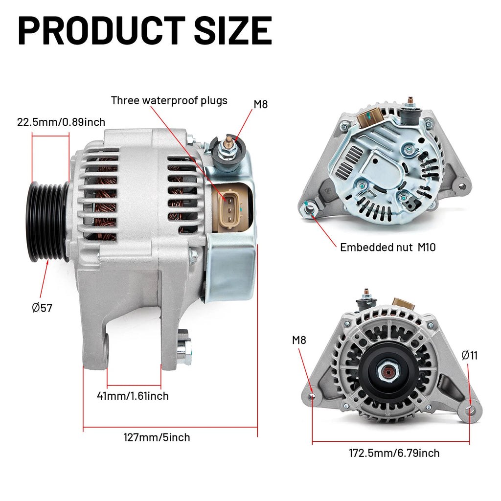 Alternator #13878 for Toyota Corolla Matrix (2003–2008) 1.8L