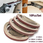 Set of 10 Air Belt Sanding Belts 40 80 120 180 320 Grit