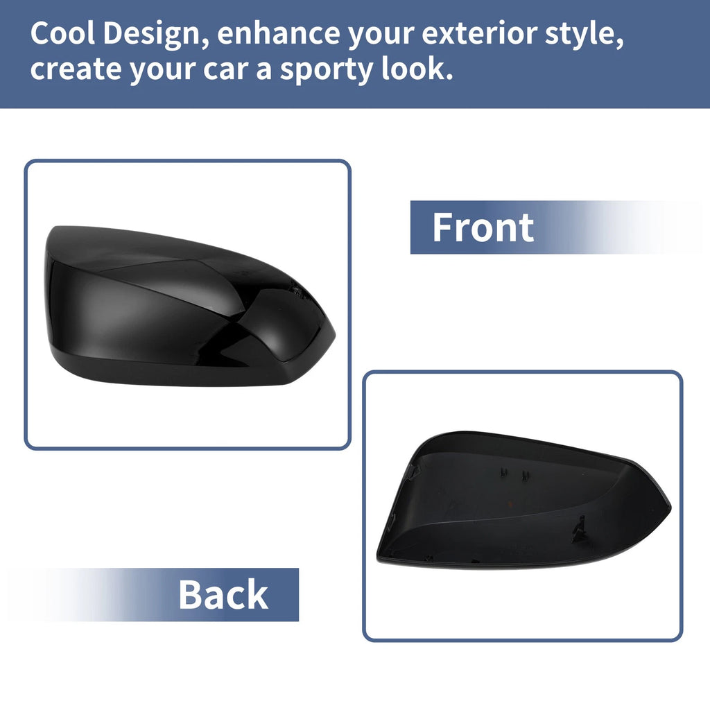 Right Side Mirror Cover Cap Replacement Gloss Black for Toyota RAV4 (2019–2023)