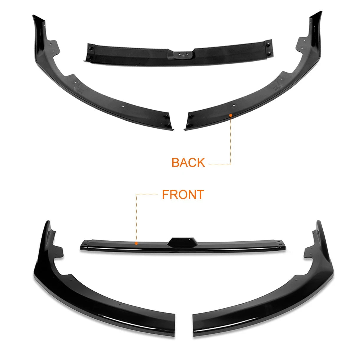 Gloss Black Front Bumper Body Kit Lower Spoiler Lip for Subaru WRX STI (2008–2010)